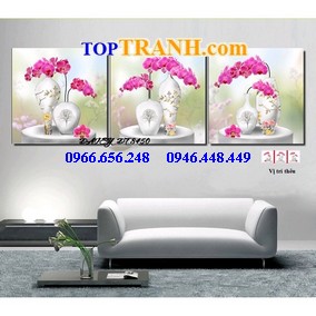 Tranh thêu phong lan 3 bức
